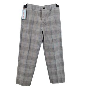 Cat & Jack Plaid Suit Pants Gray Adjustable Waist Pockets‎ Boys' Size 7